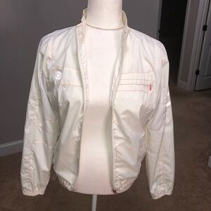 Athletic Windbreaker Winter White and Pink